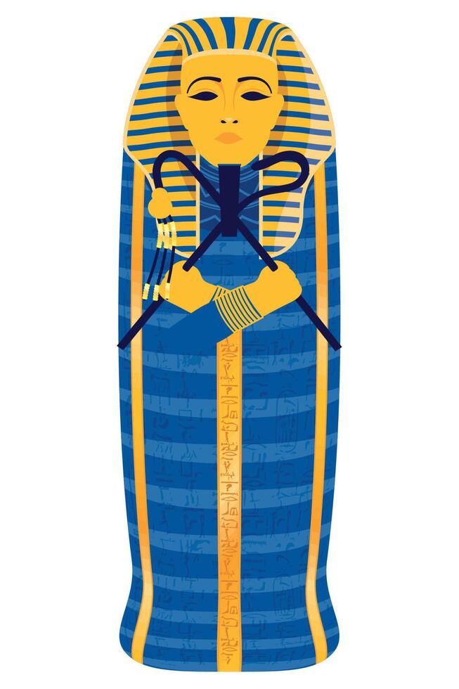 egyptian emperor sarcophagus vector