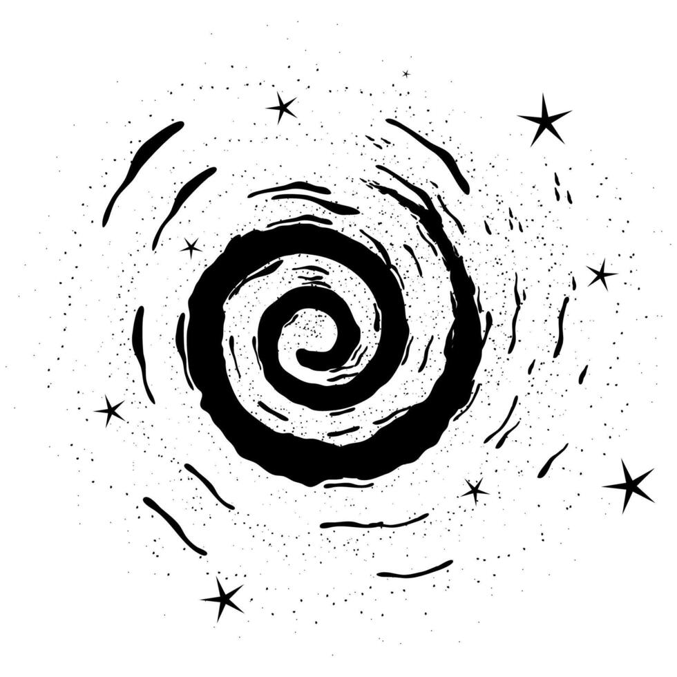 milky way spiral sketch vector