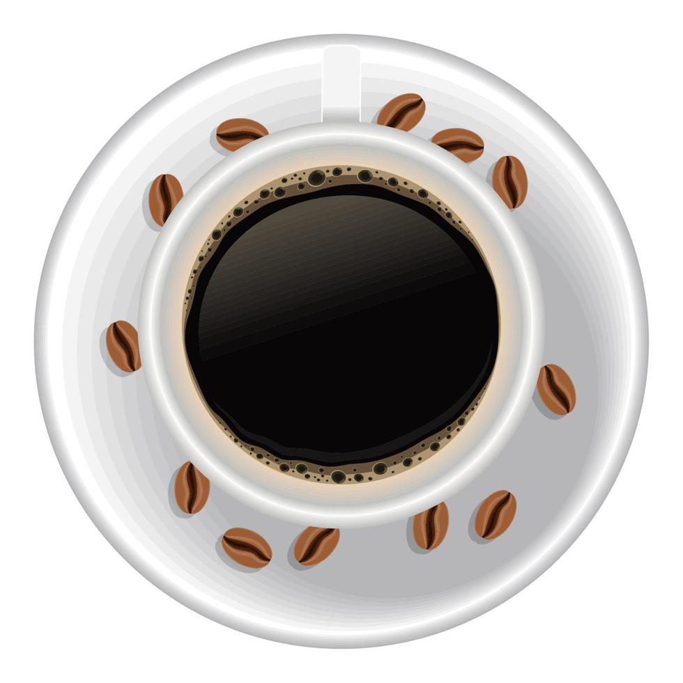 taza de café con granos vector