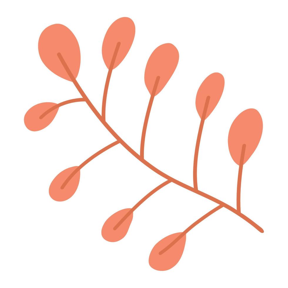 branch with orange leafs vector