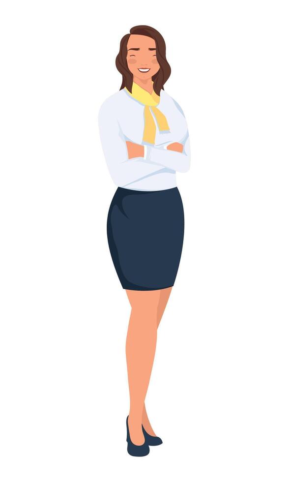 elegant businesswoman standing worker vector