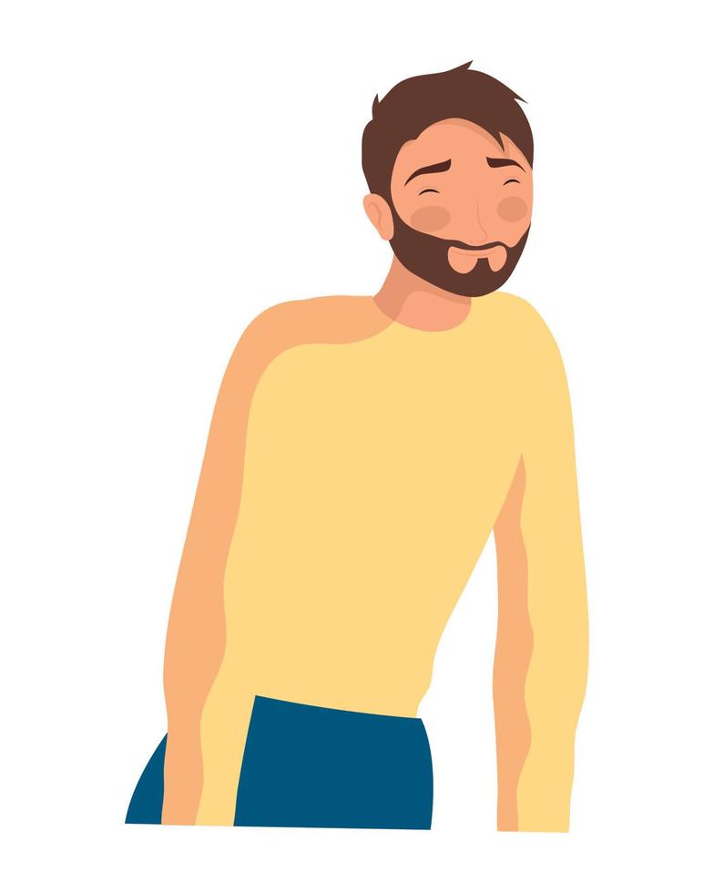 young bearded man vector