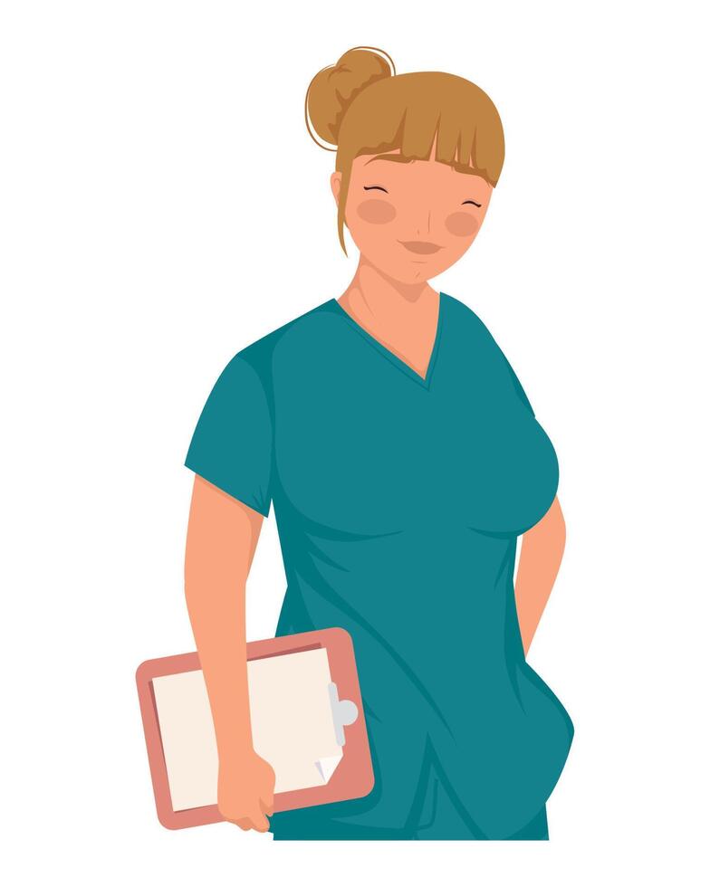 blond female surgeon vector