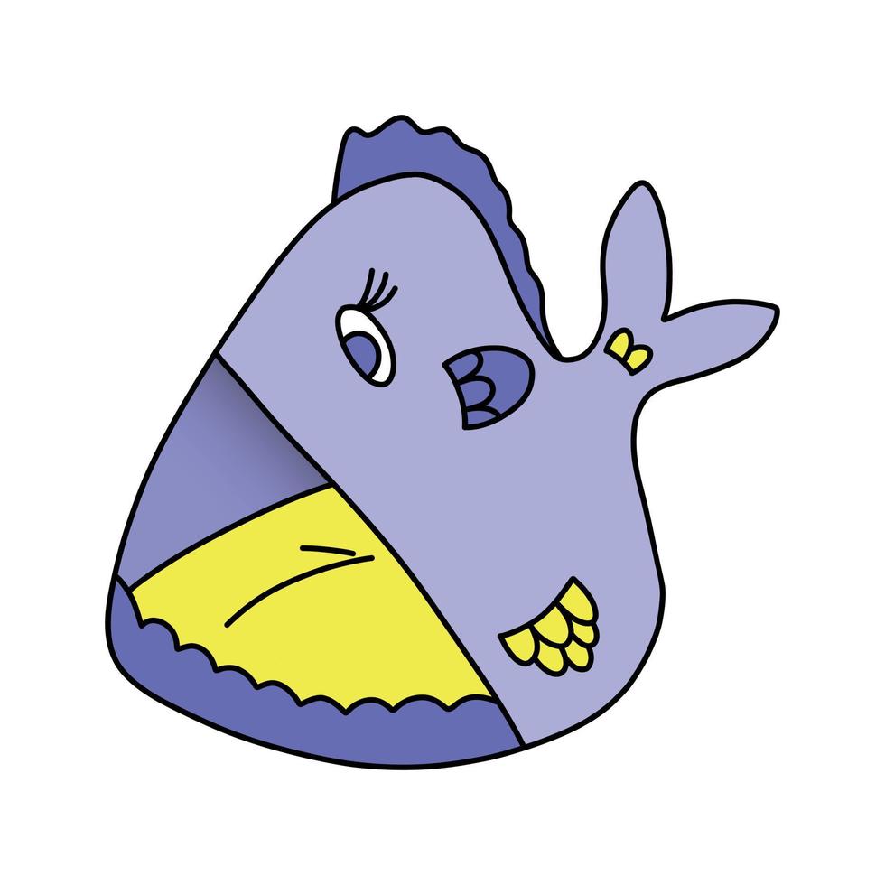vector house in the form of fish for animals in cartoon style.barkitecture on a white background