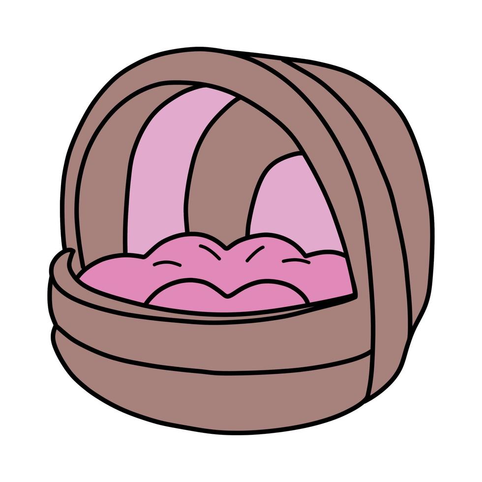 vector house basket for animals in cartoon style.barkitecture on a white background