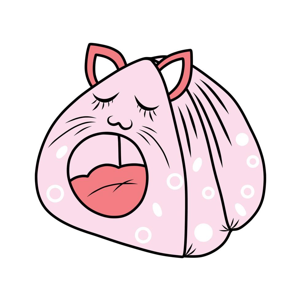 vector house with animal ears in cartoon style.barkitecture on a white background