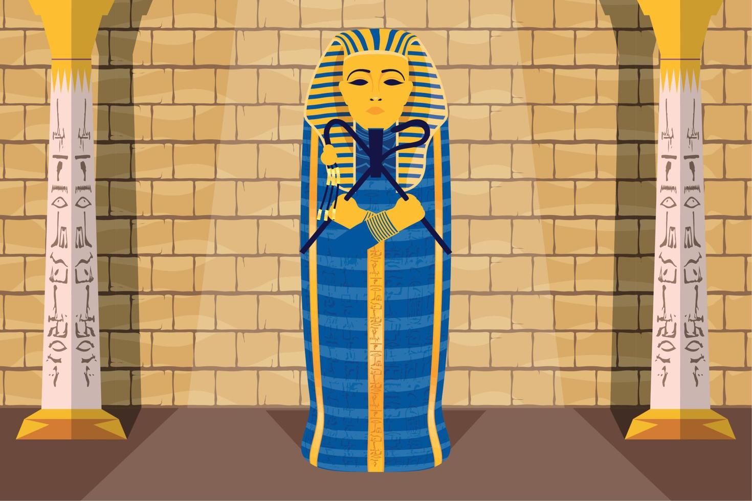 egyptian emperor sarcophagus vector