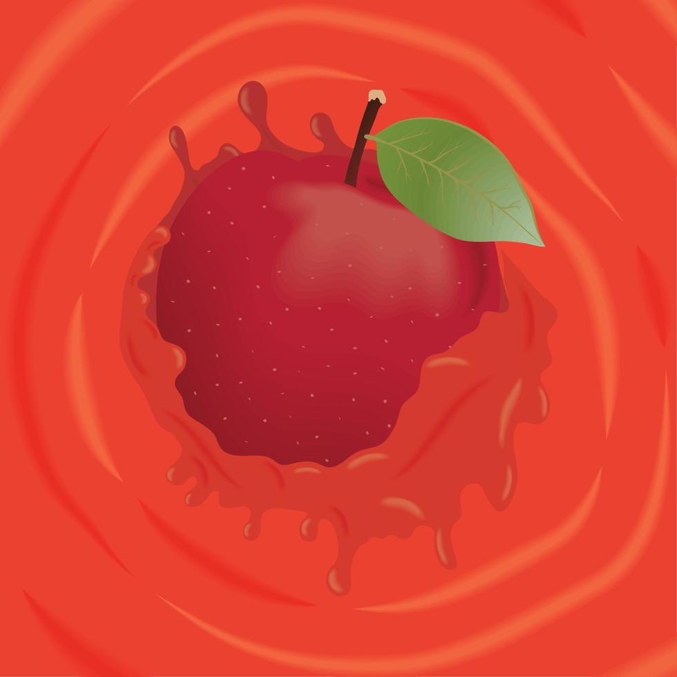 cartel de fruta realista de manzana vector