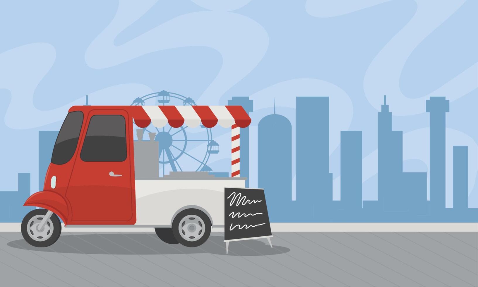 food truck on the city vector