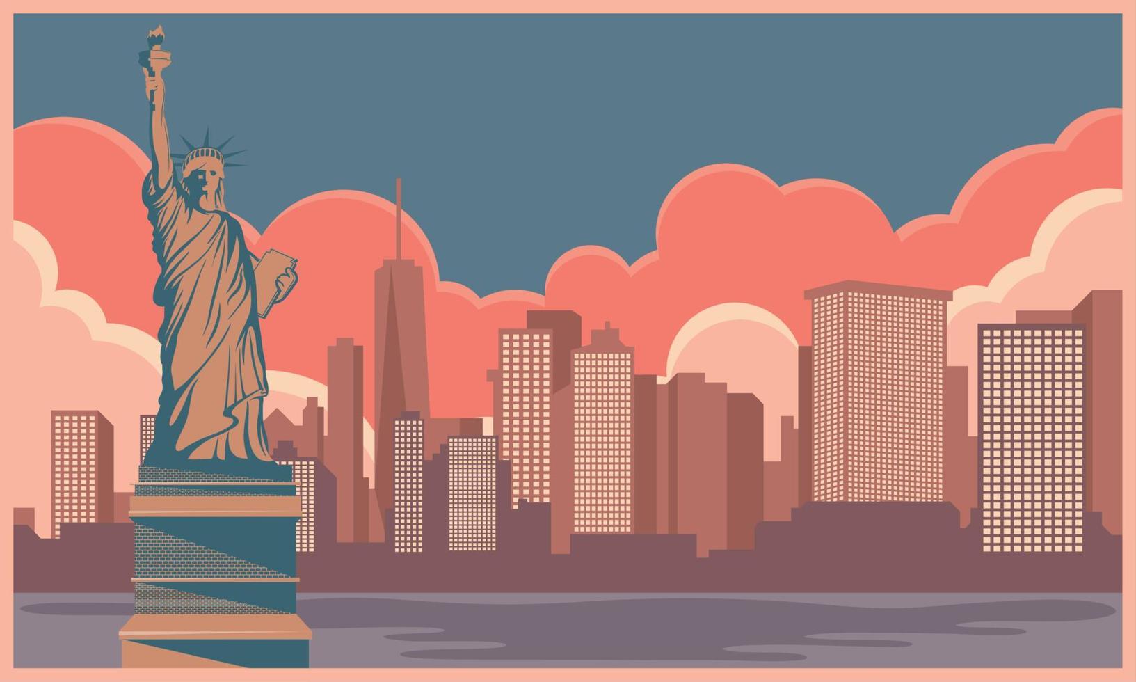 paisaje urbano de la ciudad de nueva york vector