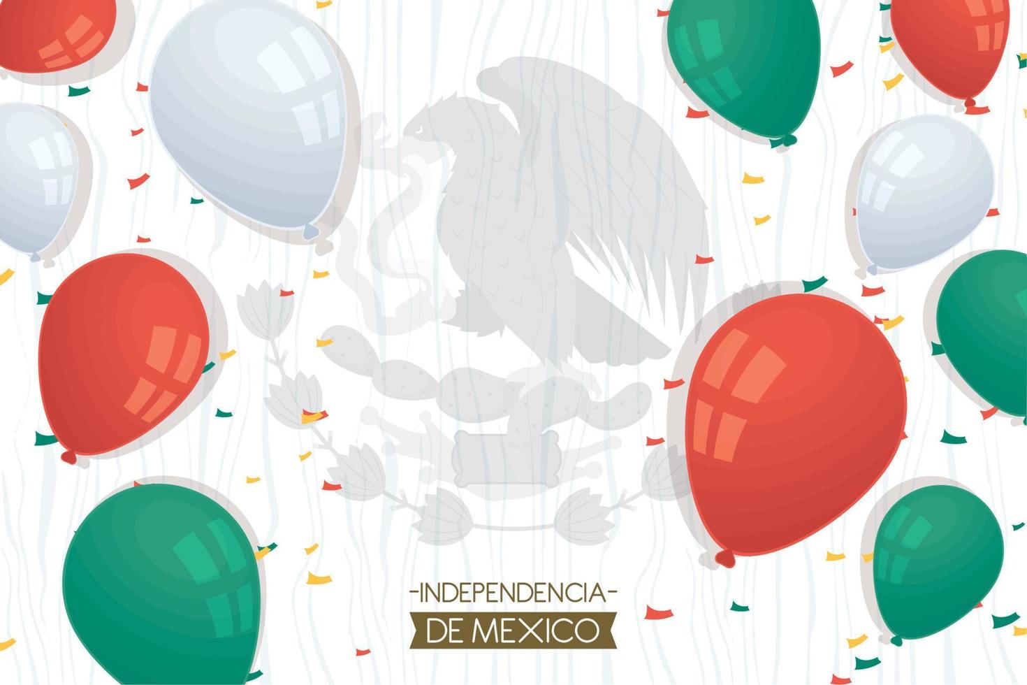Independencia de Mexico lettering card vector