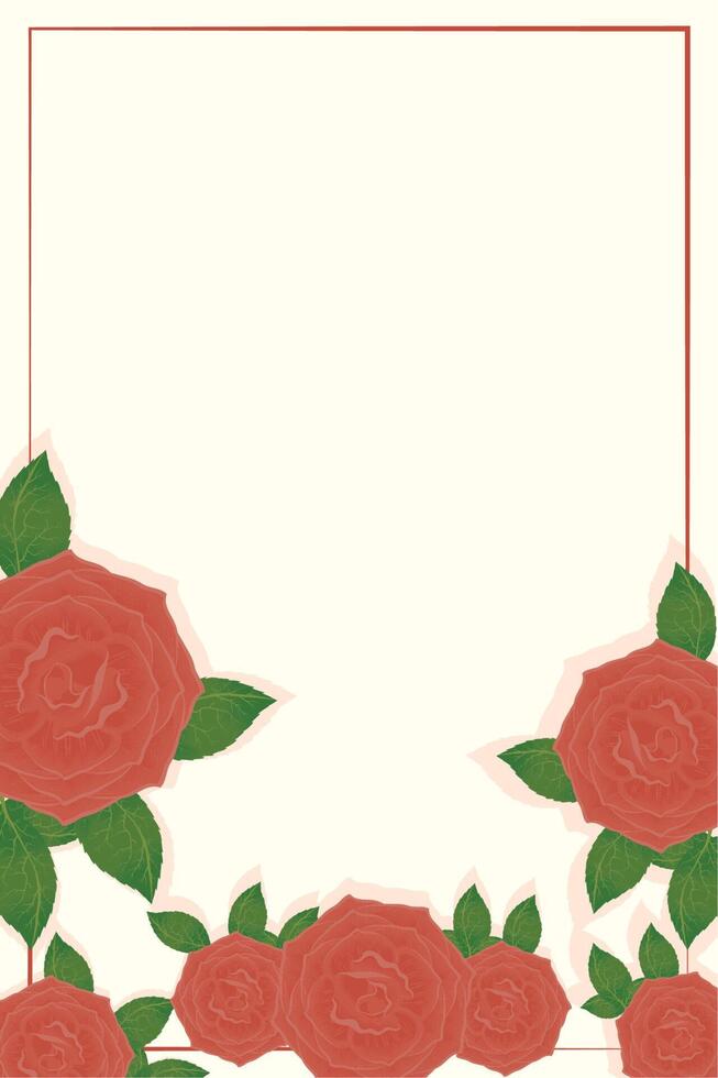 roses flowers square frame vector