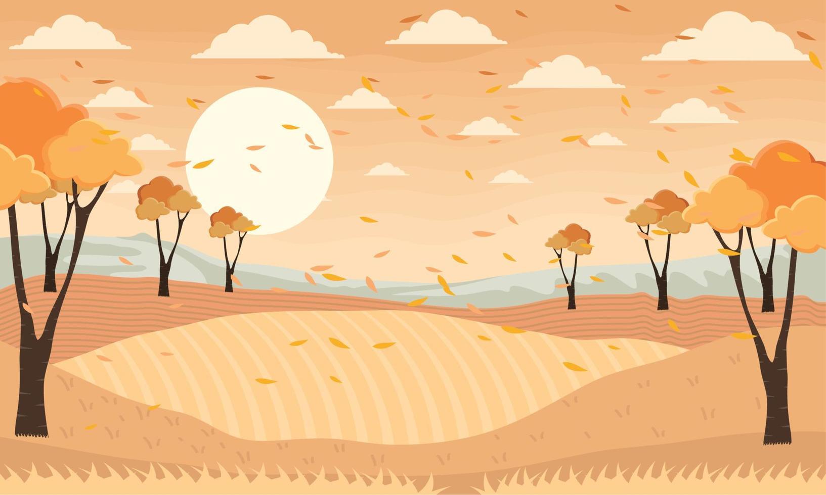 paisaje de la temporada de otoño vector