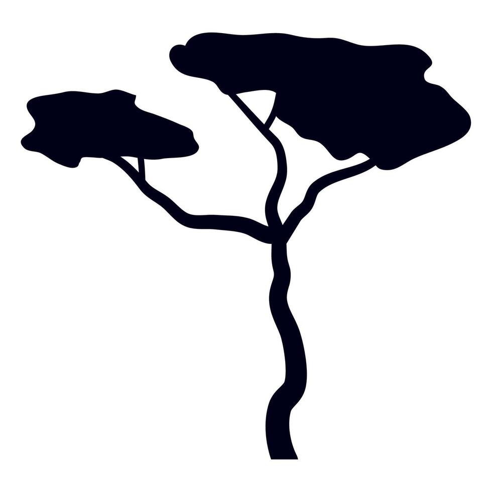 tree plant silhouette style vector