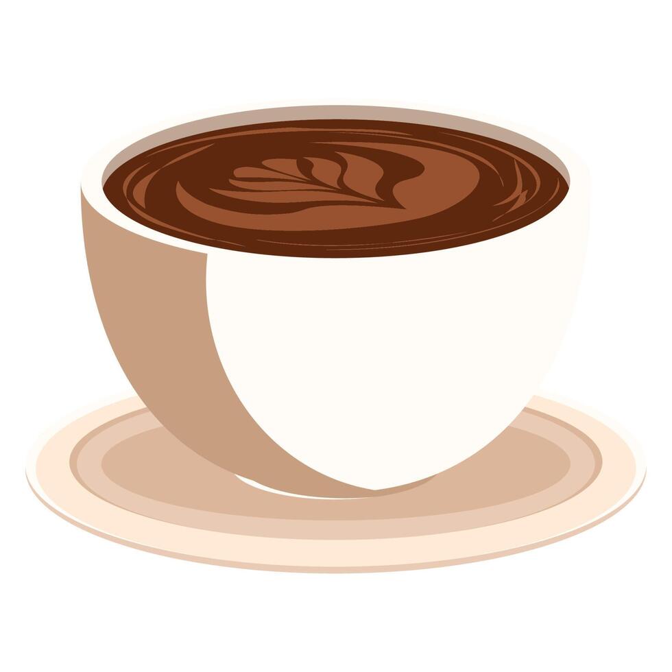 taza de cafe en plato vector