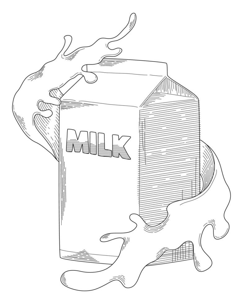 milk box sketch style vector