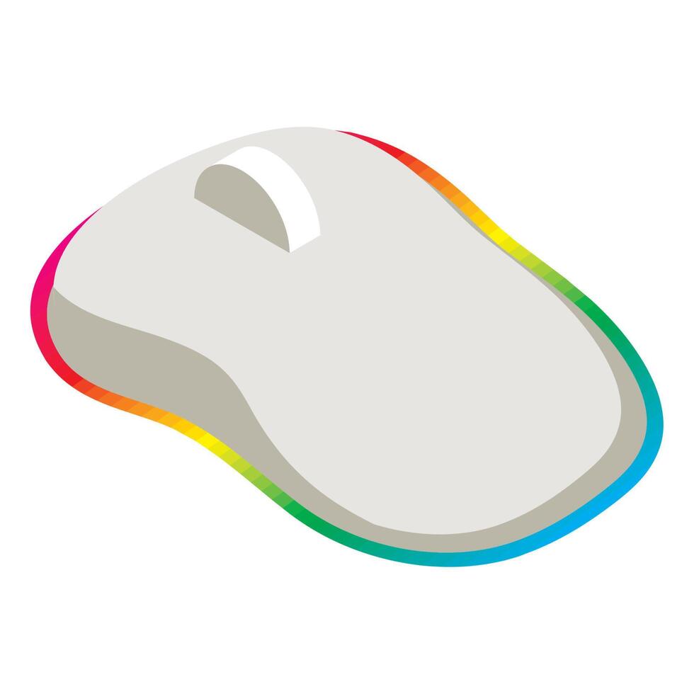 white isometric mouse device vector