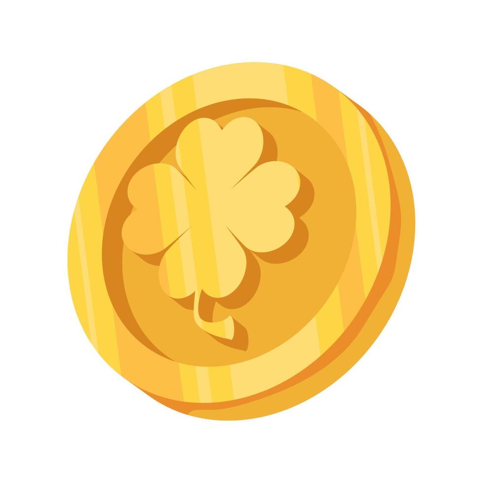 gold coin with shamrock vector