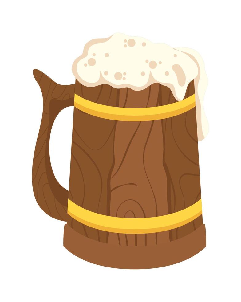 wooden beer mug vector