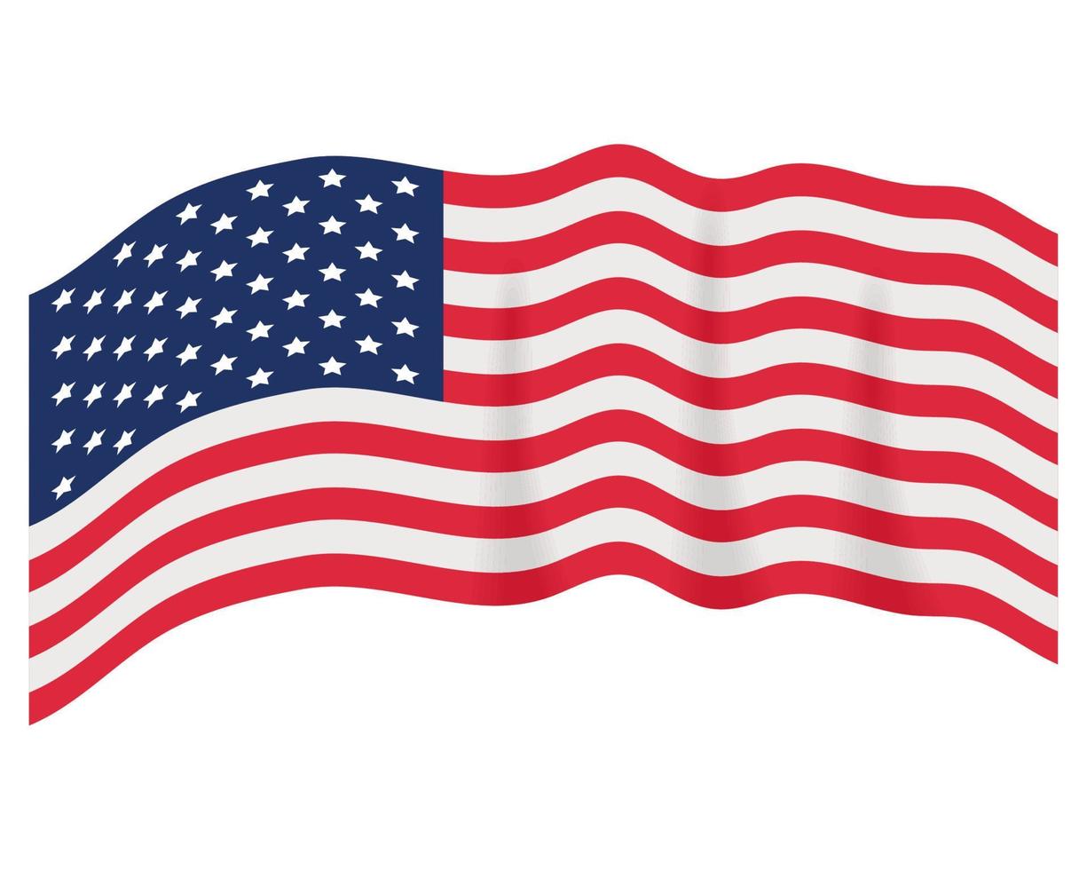 emblema ondeante de la bandera de estados unidos vector