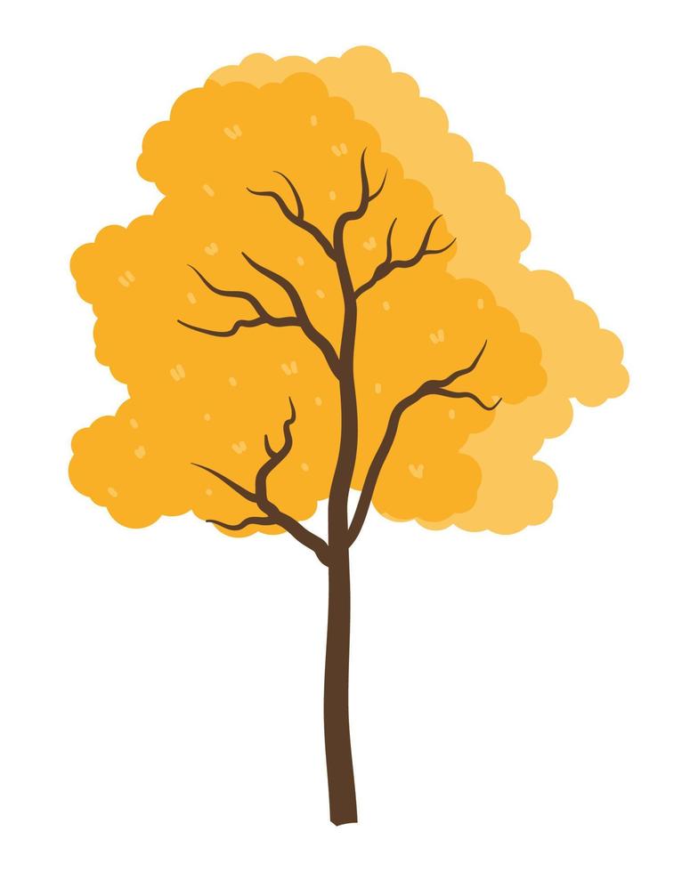 árbol de otoño amarillo estacional vector