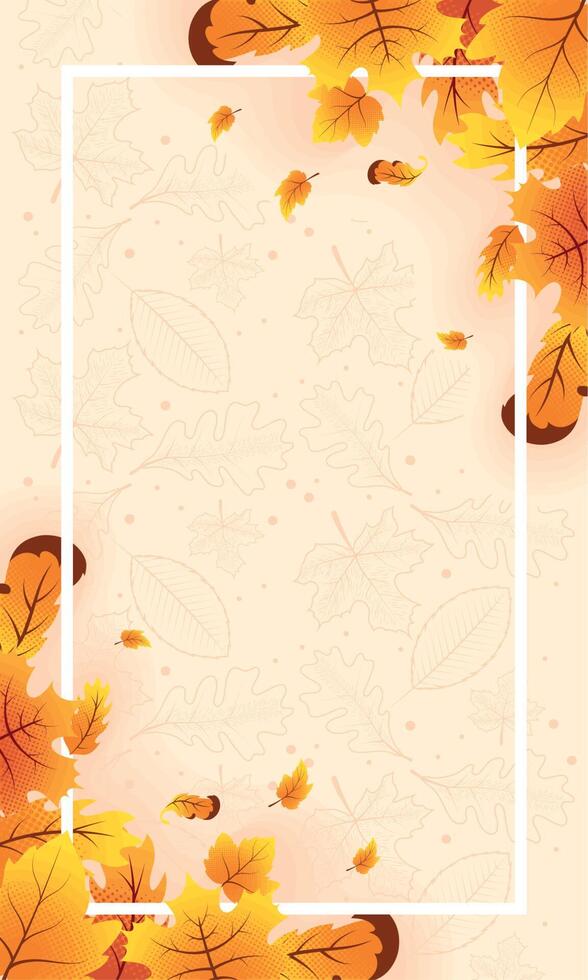 autumn season leaves frame vector