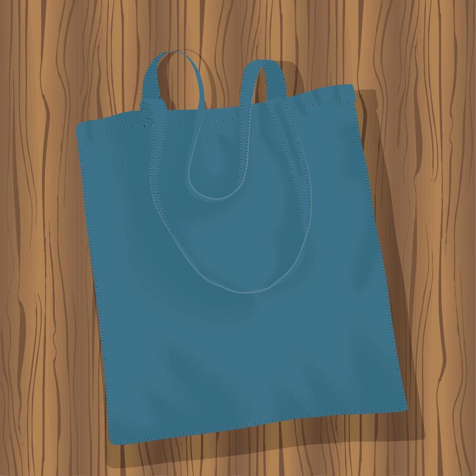 shopping bag on wooden table vector