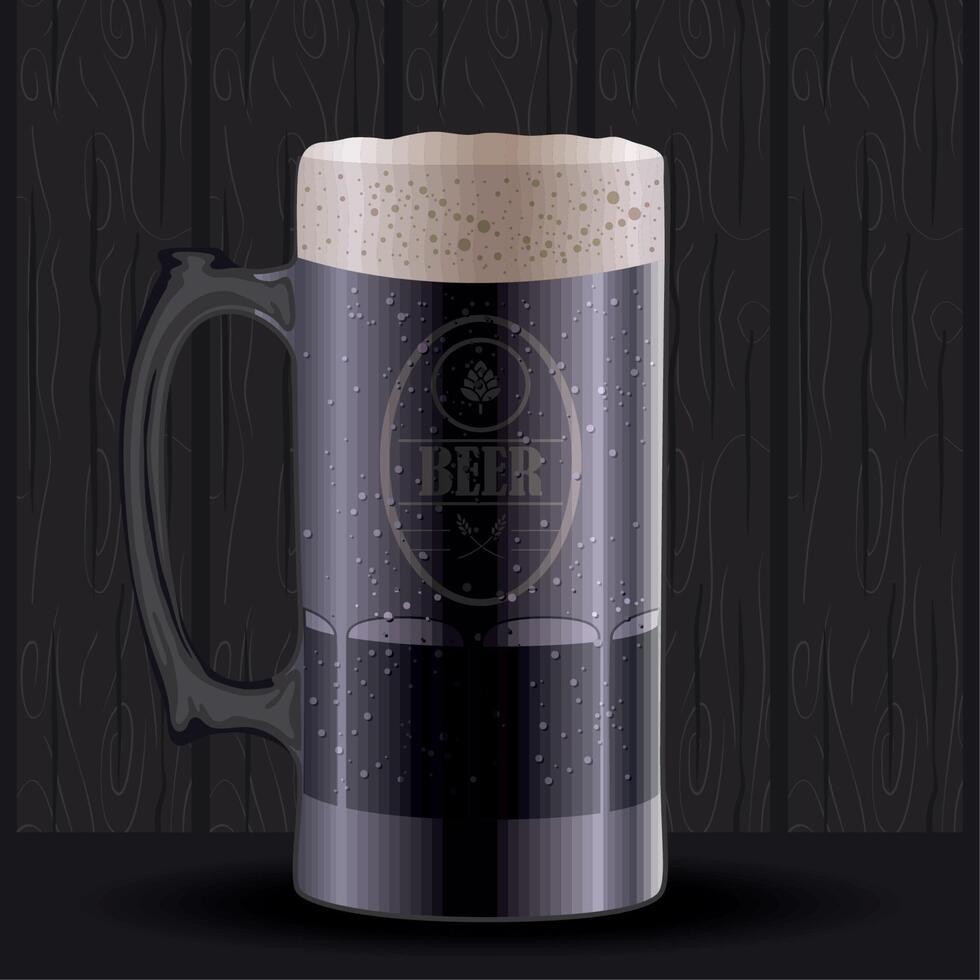 black jar beer poster vector