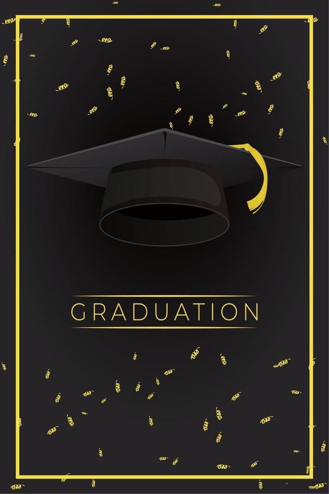 graduation celebration postcard vector