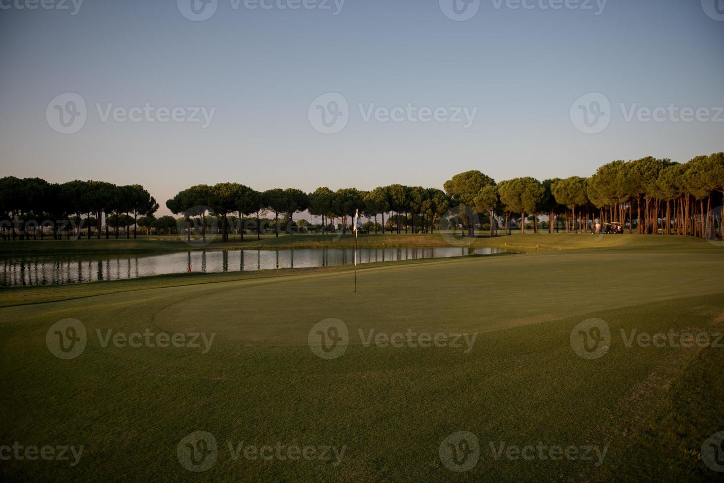 golf course on sunset photo