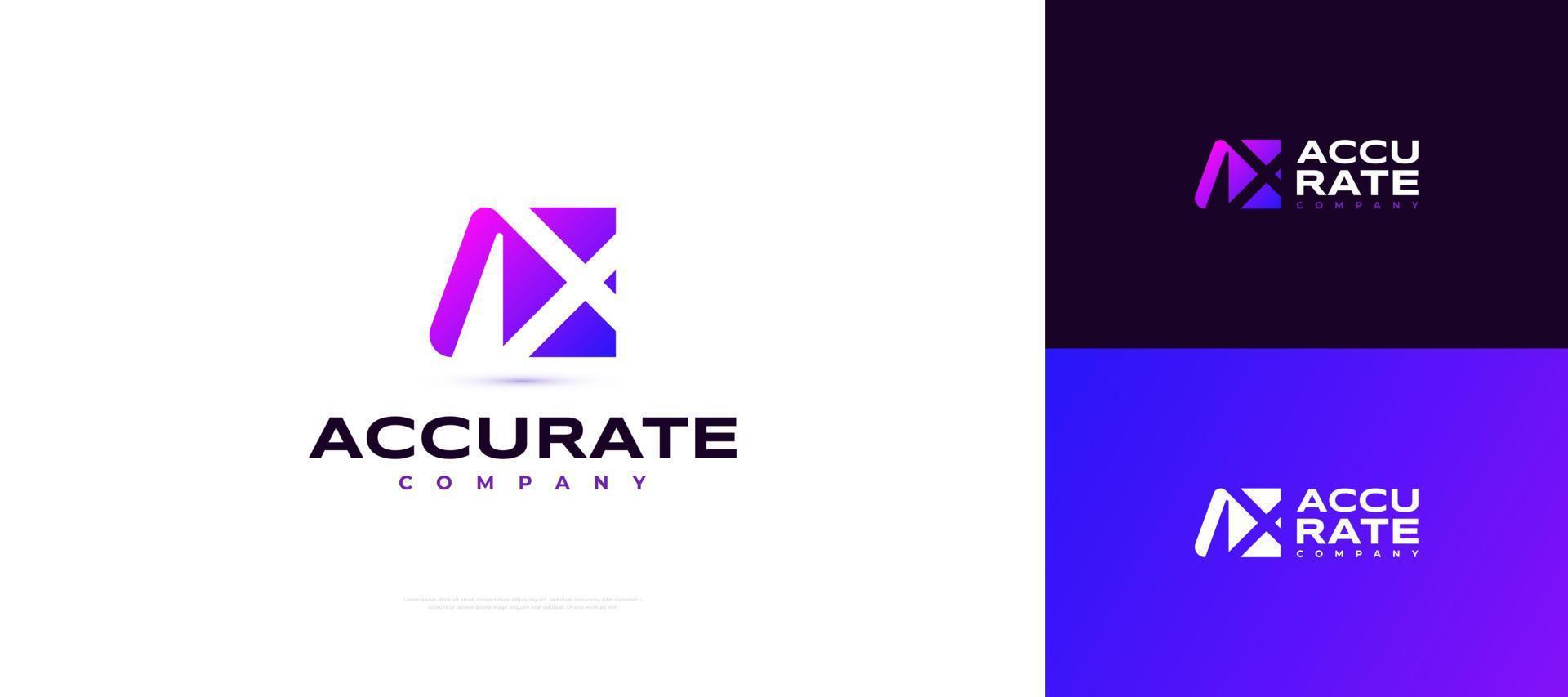 Initial A and X Logo Design in Negative Space Concept. AX Logo Design in Modern Gradient Style vector