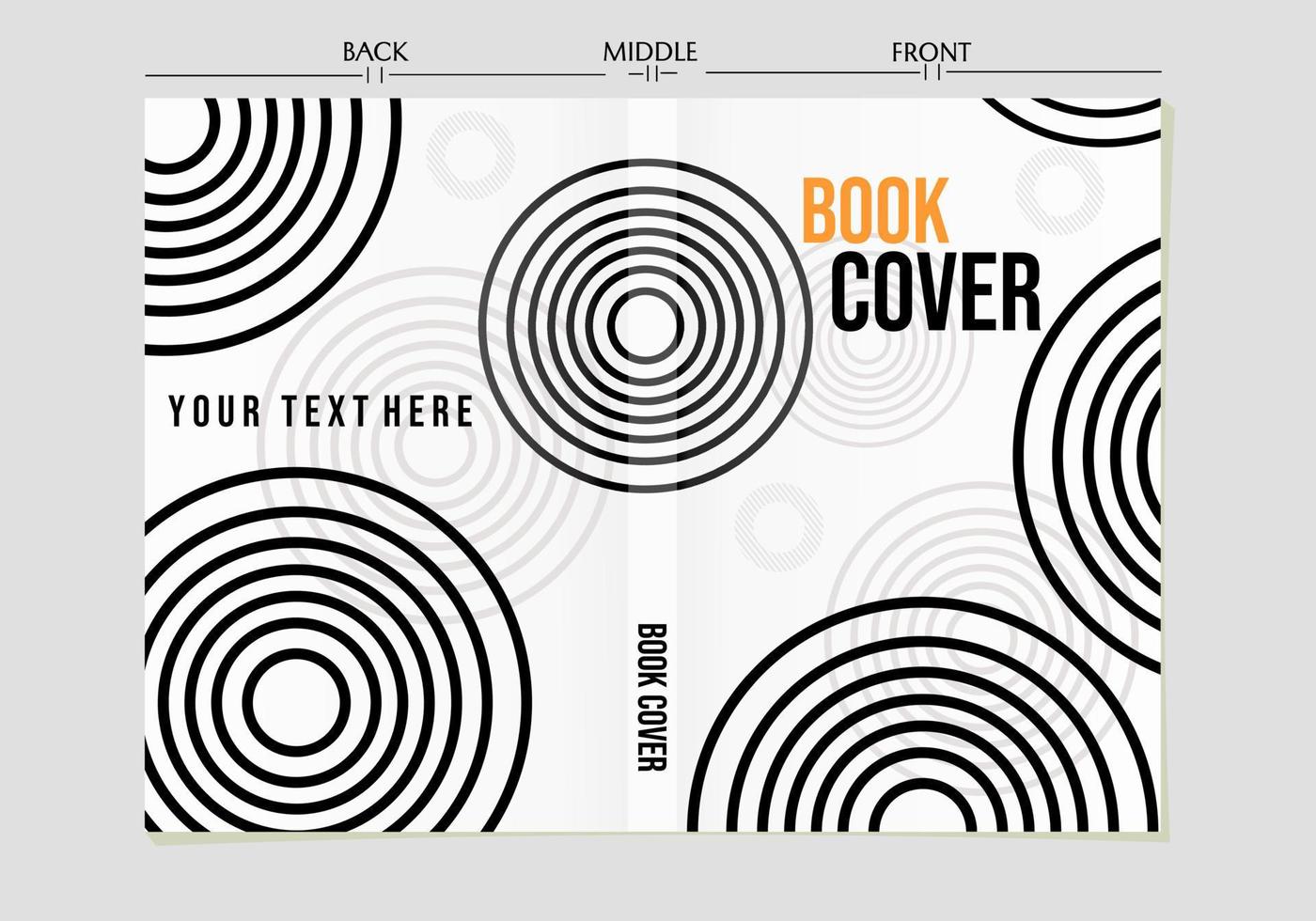 set of book cover designs with abstract circle pattern. black white background vector