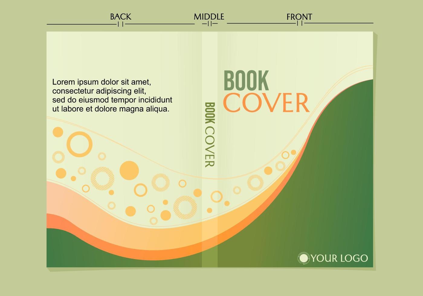 green color gradient book cover design set. elegant and trendy background. vector