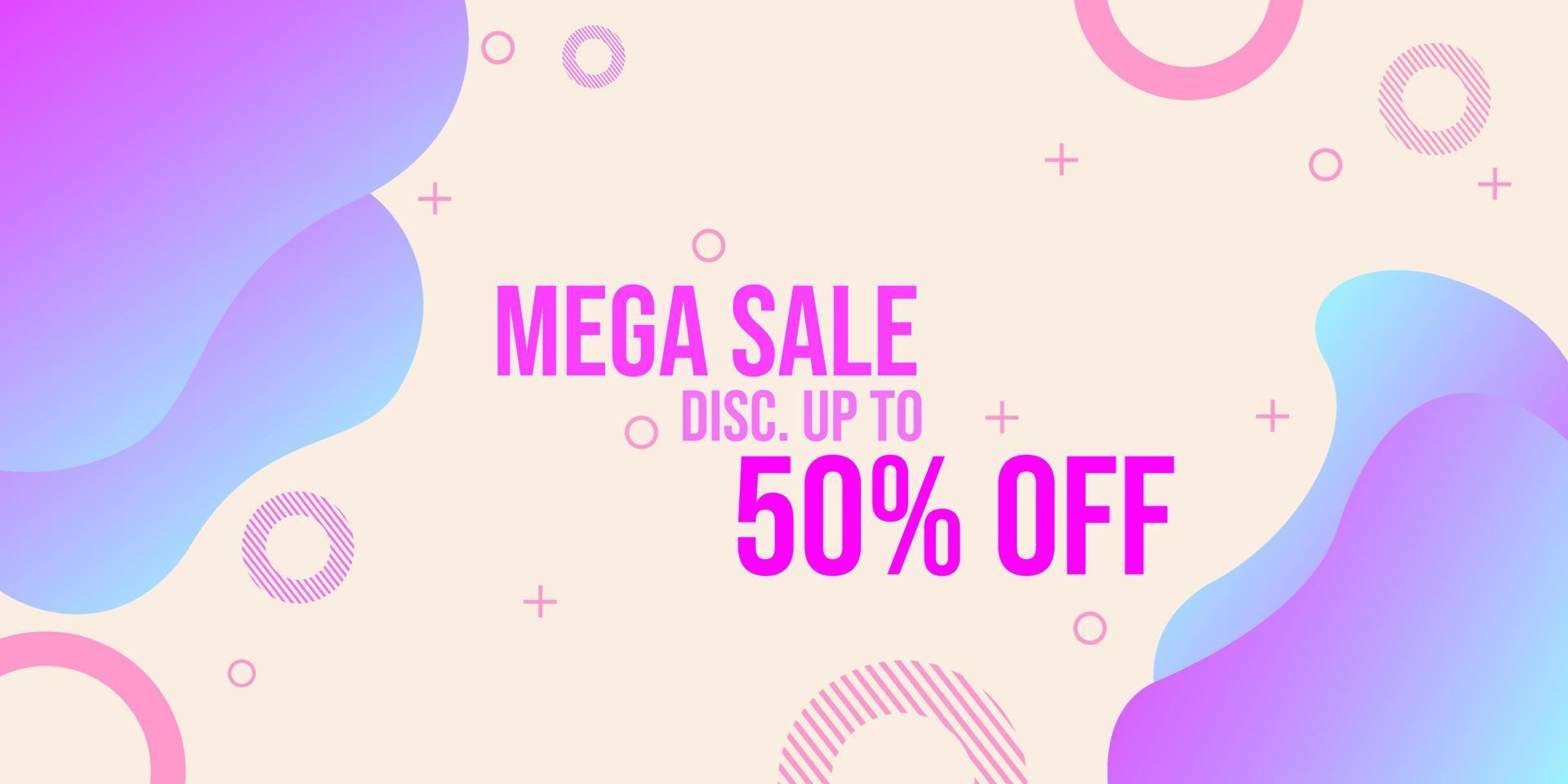 beautiful and elegant banner for discount advertising. pink gradient background vector