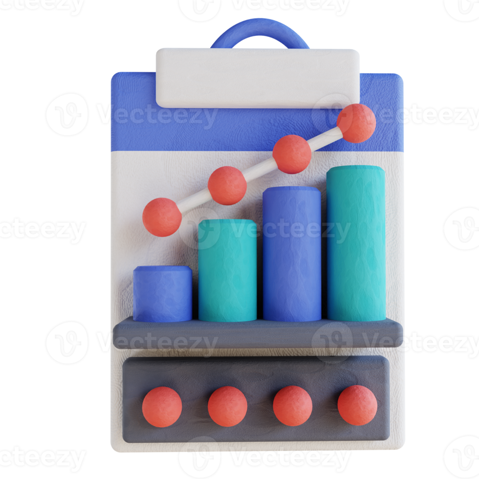 3D illustration chart portfolio png
