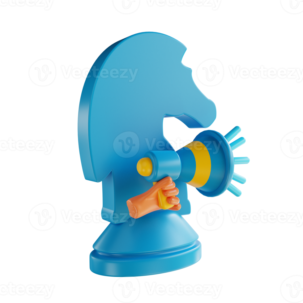 3D illustration strategy promotion suitable for marketing png