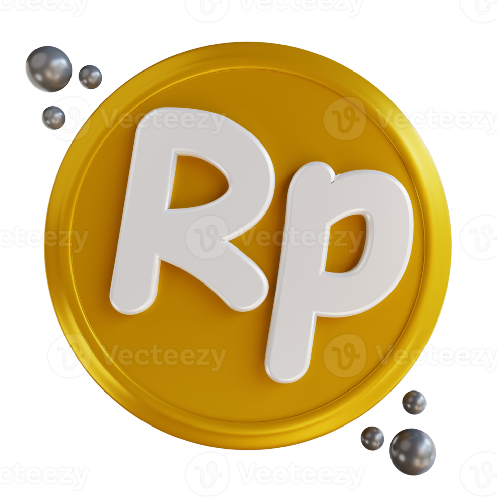 3D illustration coin Indonesia rupiah png