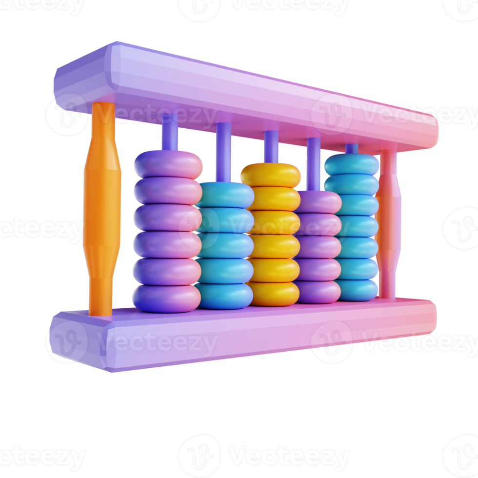 3D illustration colorful abacus png