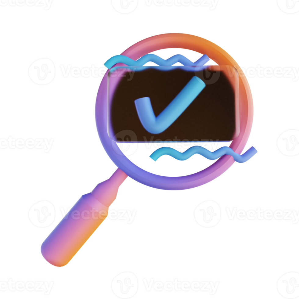 3D illustration search data checklist png
