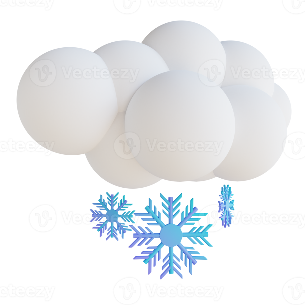 3D illustration cloudy snow png