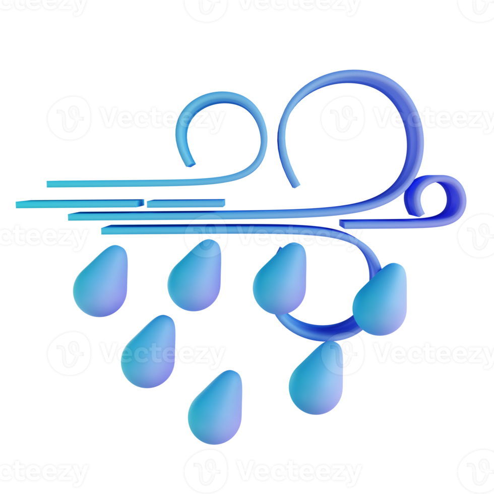 3d illustratie stormachtig regen png