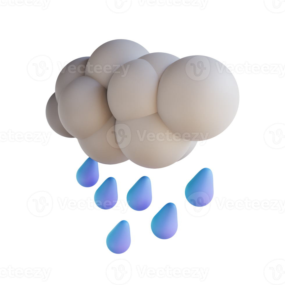 3d illustration nuit pluie png