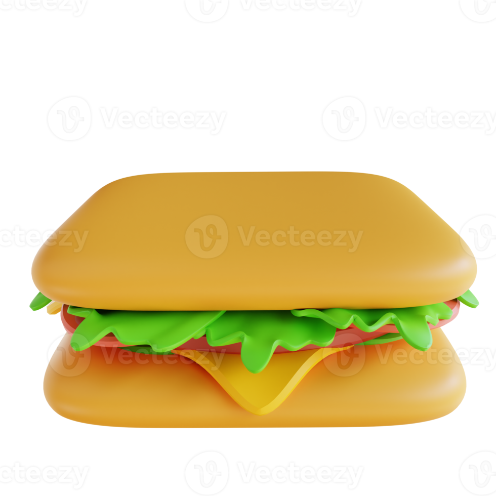 3D illustration sandwich png