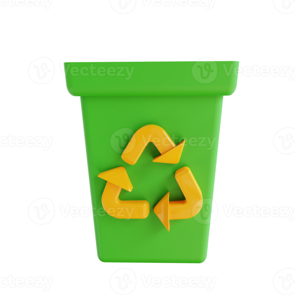 3D illustration Trash Bin suitable ecology png