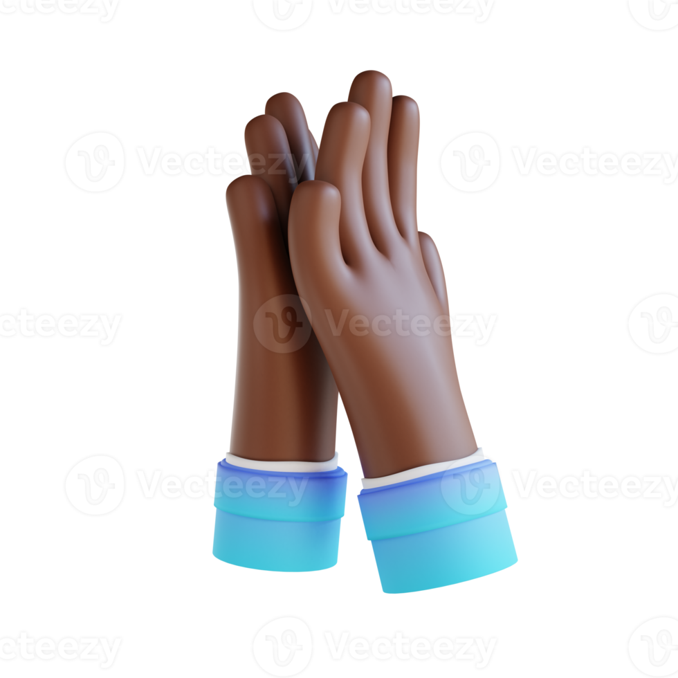 3D illustration clap hand gestures png