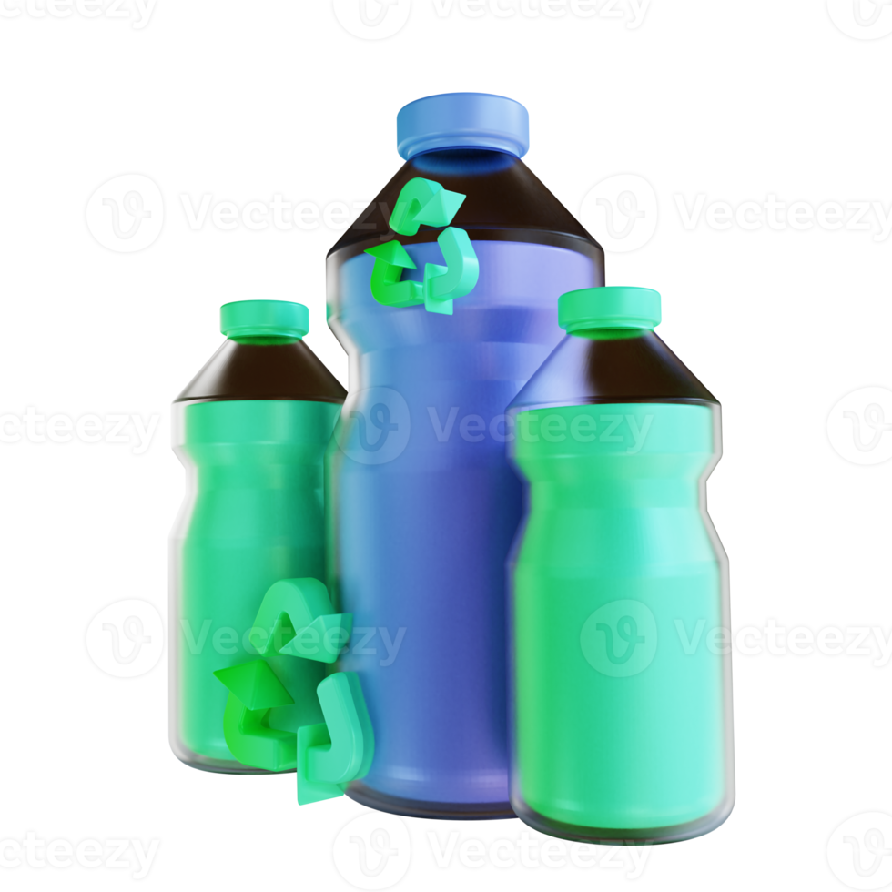 3D illustration plastic recycling png