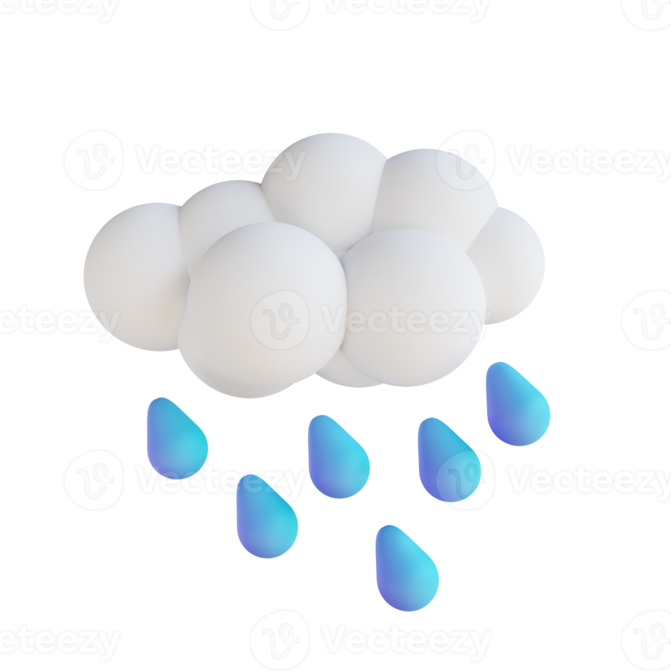 3d illustratie zwaar regen png