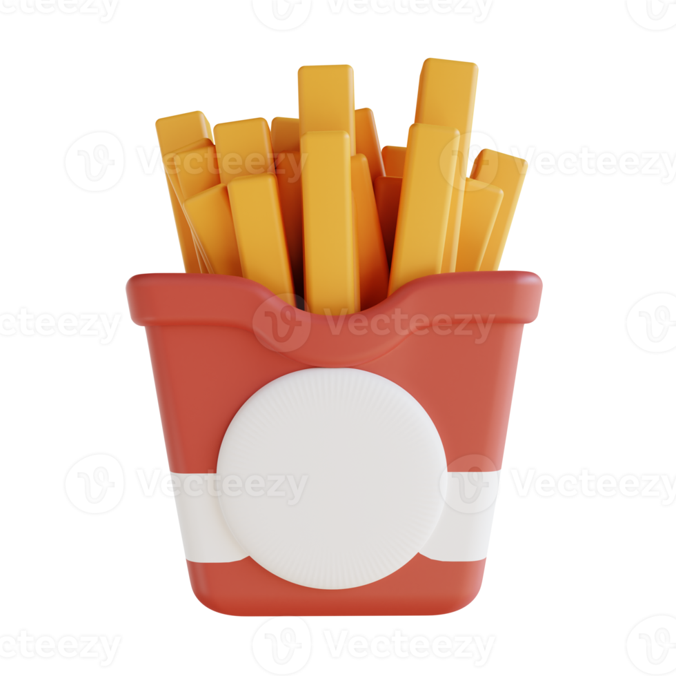 3D illustration french fries png