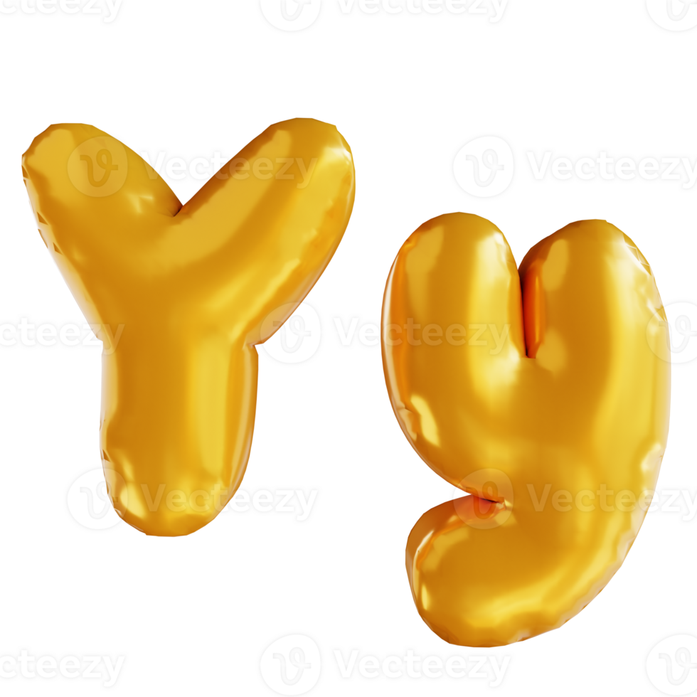 3d illustration balloon alphabet Y png