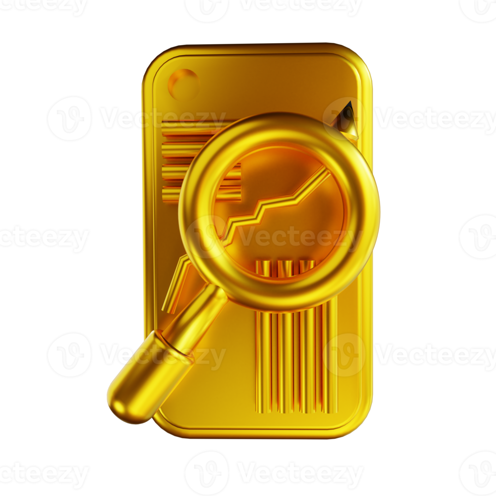 3D-Darstellung Goldene mobile Forschung png